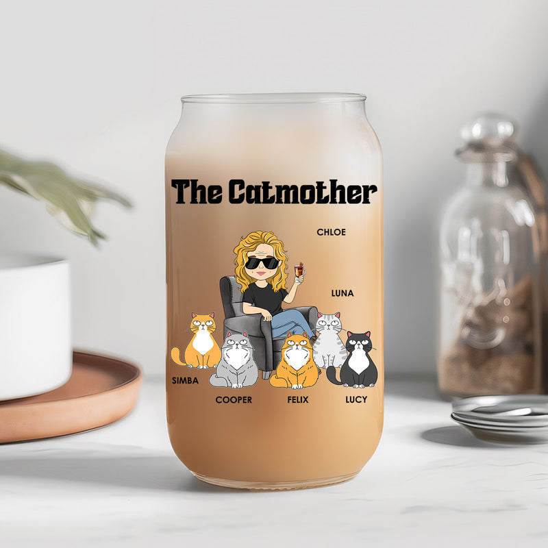 Mother Of Cats - Personalized Custom Glass Can