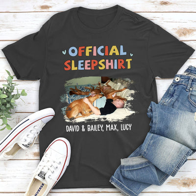 Sleeping Pet Sleepshirt Version 2 Photo - Personalized Custom Premium T-shirt