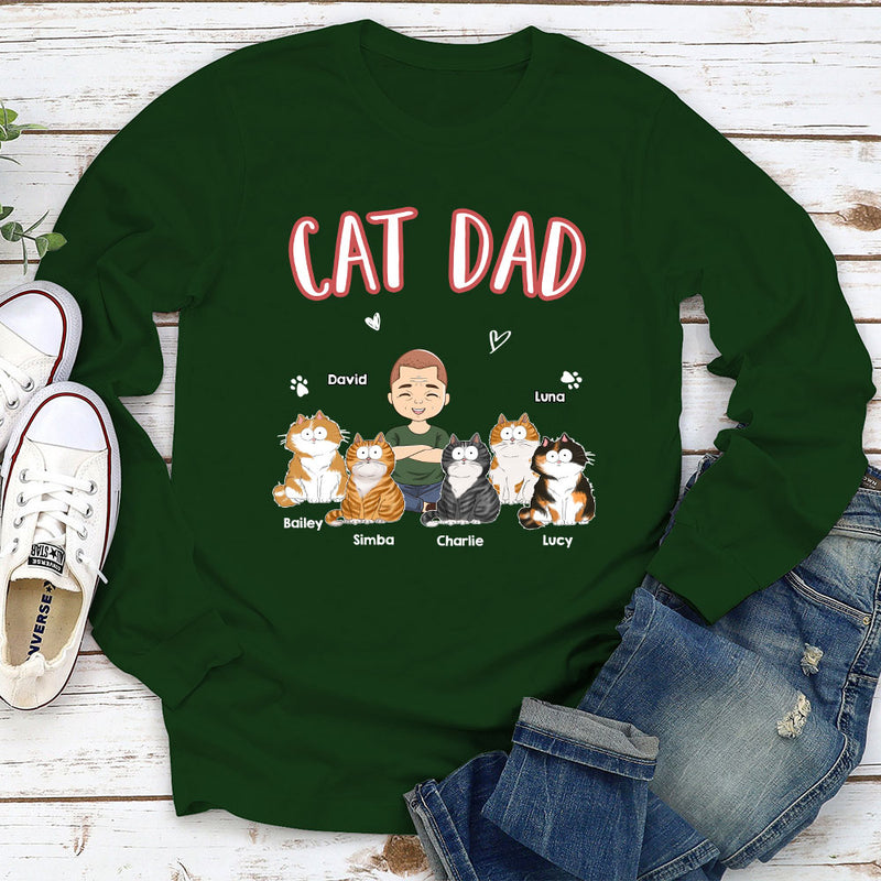 A Cat Mom - Personalized Custom Long Sleeve T-shirt