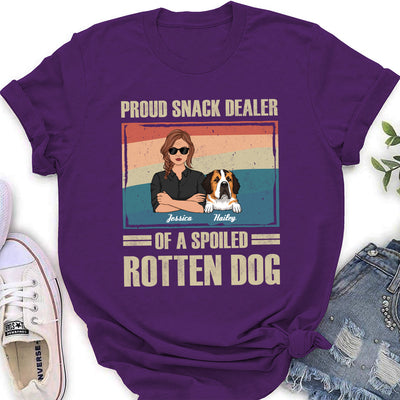 Cool Man And Spoiled Dog - Personalized Custom Women's T-shirt