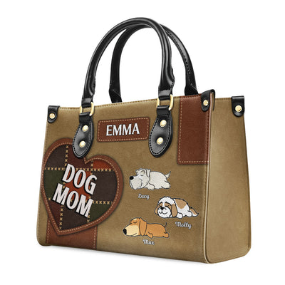 Dog Mom Patchwork - Personalized Custom Leather Bag