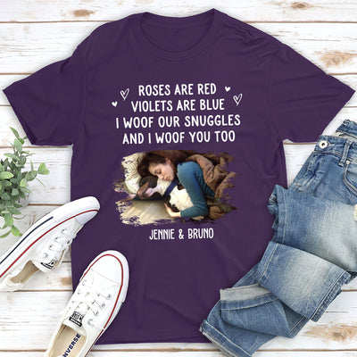 Woof Snuggles Photo 2 - Personalized Custom Unisex T-shirt