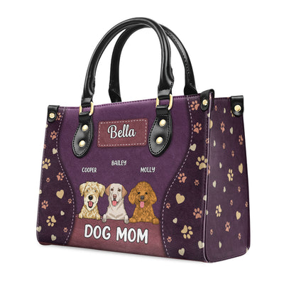 Dog Mom With Love - Personalized Custom Leather Bag