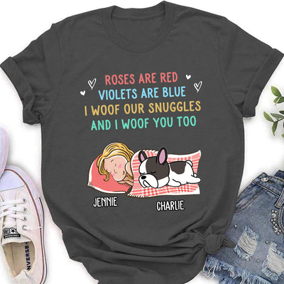 Woof Snuggles - Personalized Custom Women's T-shirt