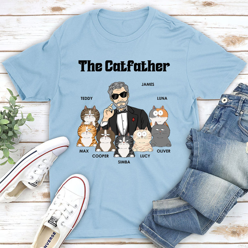 The Cool Catfather - Personalized Custom Unisex T-shirt