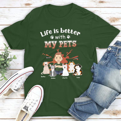 Life With Pets - Personalized Custom Unisex T-shirt