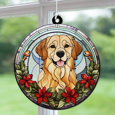 Portrait Lovely Dog - Personalized Custom Suncatcher Wind Chime