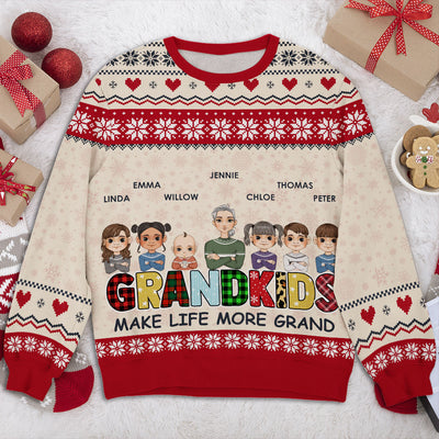 Grandkids Make Life Grand - Personalized Custom All-Over-Print Sweatshirt