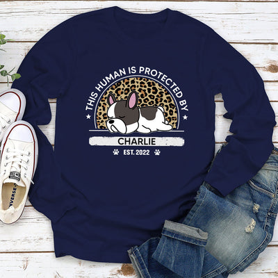 Protected By My Dog - Personalized Custom Long Sleeve T-shirt