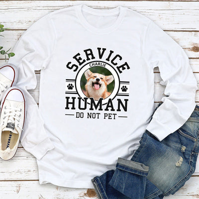 Pet Service Human Logo - Personalized Custom Long Sleeve T-shirt