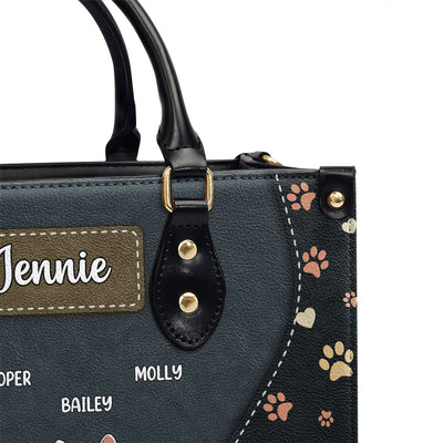 Dog Mom With Love - Personalized Custom Leather Bag