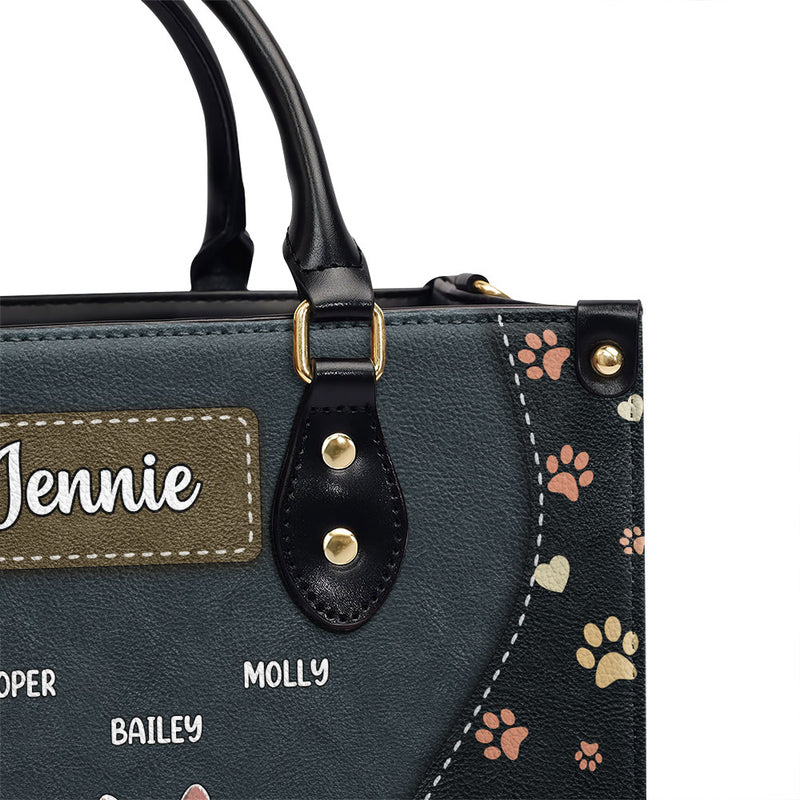 Dog Mom With Love - Personalized Custom Leather Bag