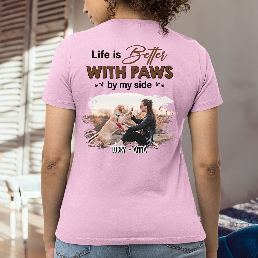 Paws By My Side Photo - Personalized Custom Women's T-shirt