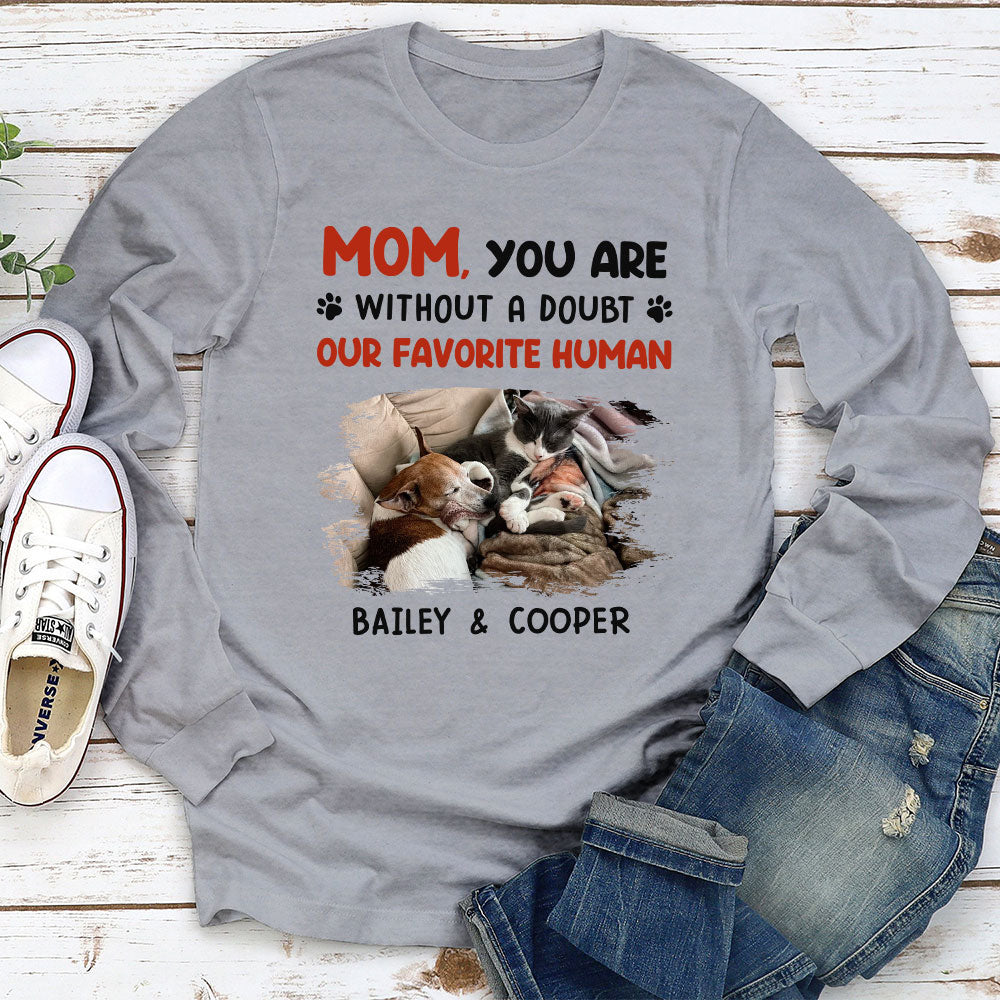 Favorite Dad Mom No Doubt - Personalized Custom Long Sleeve T-shirt