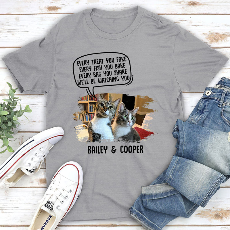 Watching You Cat Butt - Personalized Custom Premium T-shirt