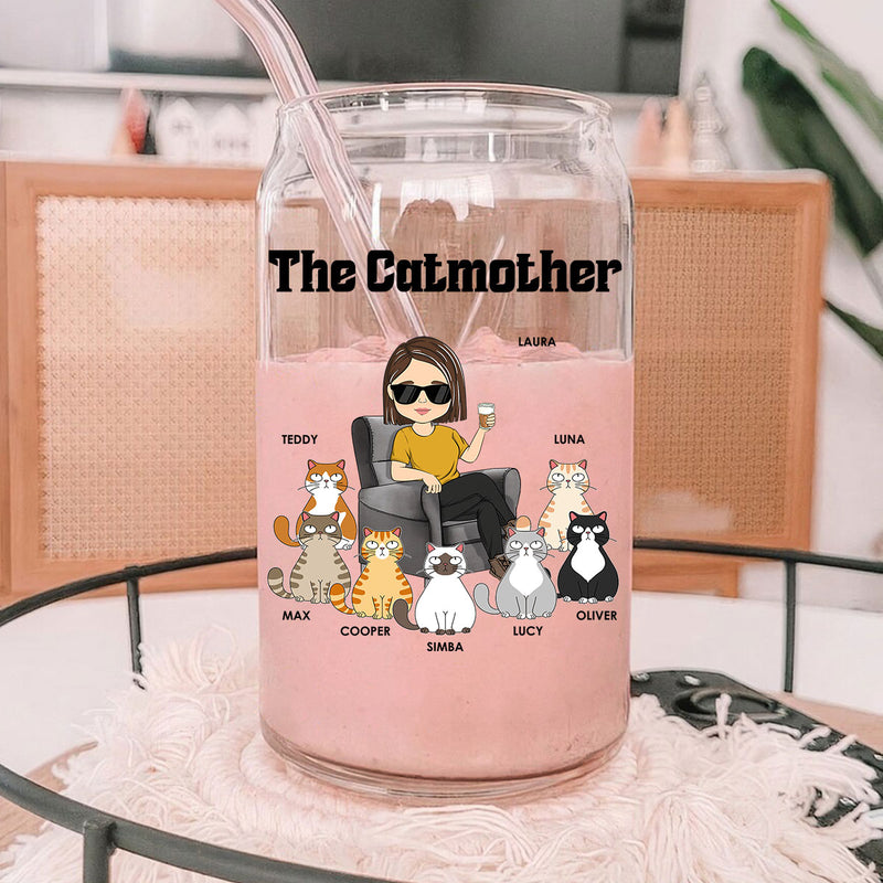 Mother Of Cats - Personalized Custom Glass Can