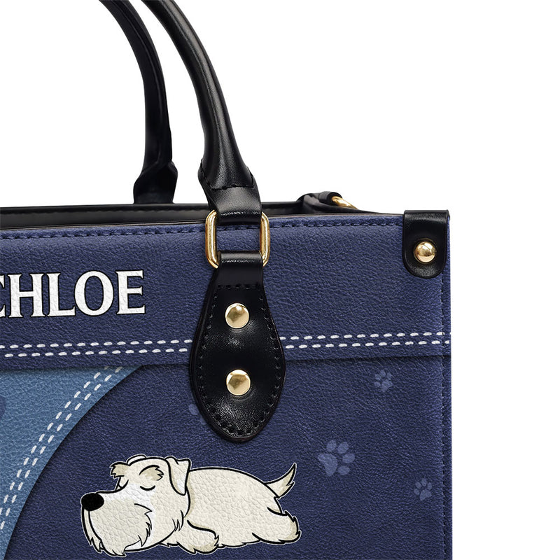 A Girl Loves Her Dog - Personalized Custom Leather Bag