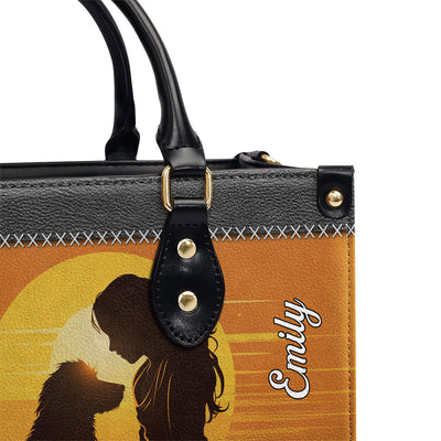 A Girl Who Loves Dogs - Personalized Custom Leather Bag
