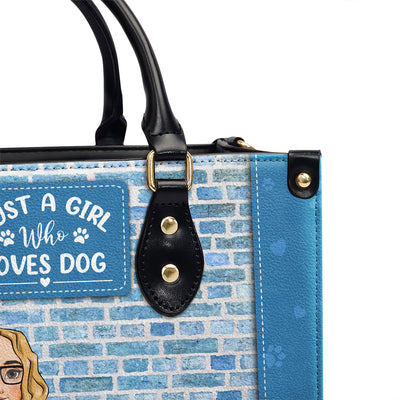A Girl Loves Her Dogs - Personalized Custom Leather Bag