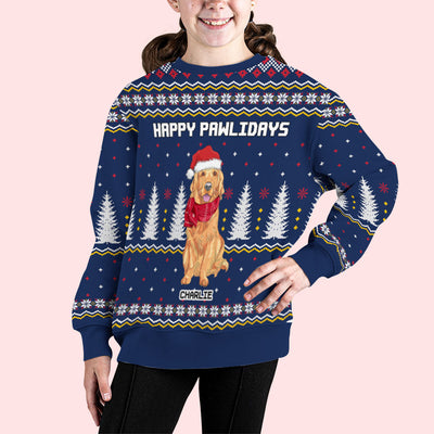 Christmas Pet Pattern - Personalized Custom Kids All-Over-Print Sweatshirt