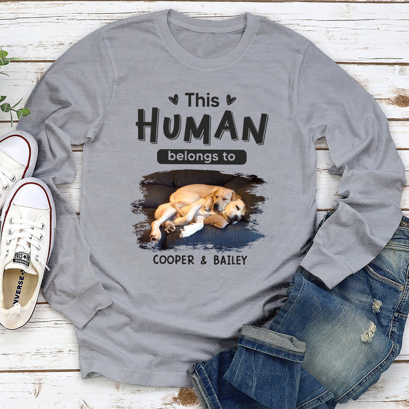 Belongs To Dogs - Personalized Custom Long Sleeve T-shirt