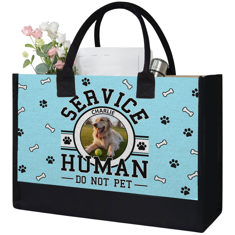 Logo Service Human Do Not Pet - Personalized Custom Canvas Tote Bag