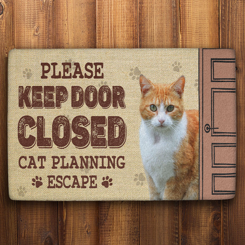 Cat Planning Photo - Personalized Custom Doormat