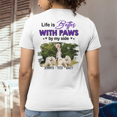 Paws By My Side Photo - Personalized Custom Women's T-shirt