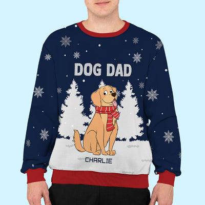 Dog Cat In Winter - Personalized Custom All-Over-Print Sweatshirt