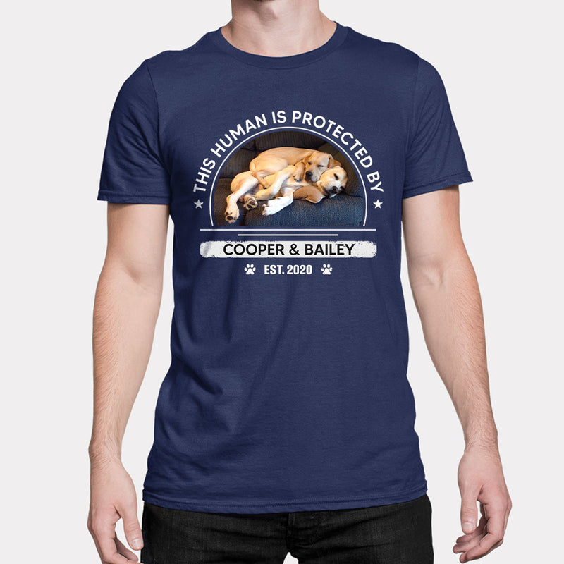 Protected By My Dog - Personalized Custom Premium T-shirt