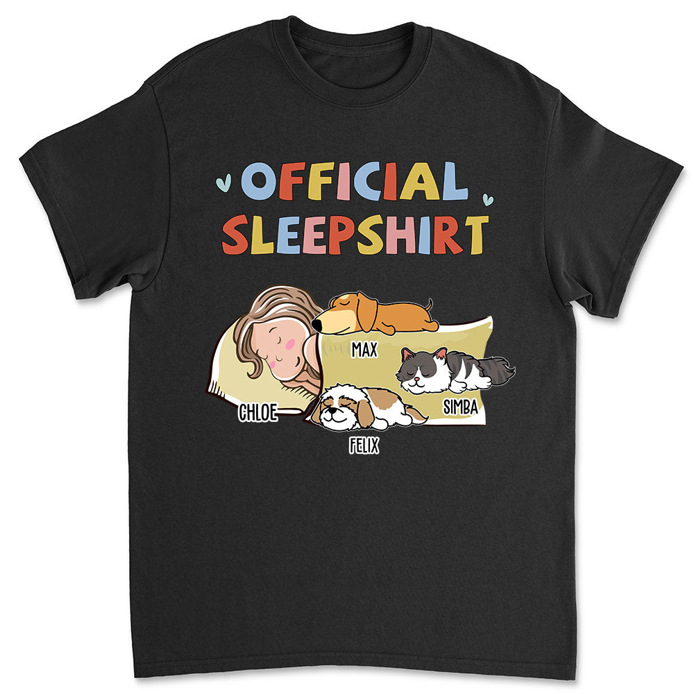 Sleeping Pet Sleepshirt Version 2 - Personalized Custom Unisex T-shirt ...