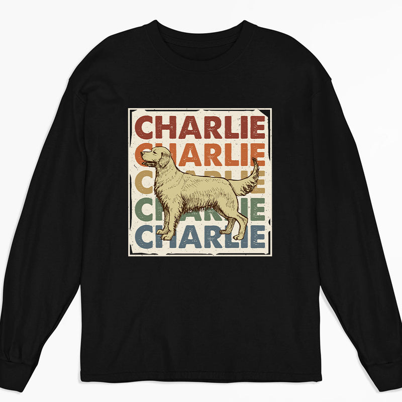 Love My Darling Vintage Dog - Personalized Custom Long Sleeve T-shirt