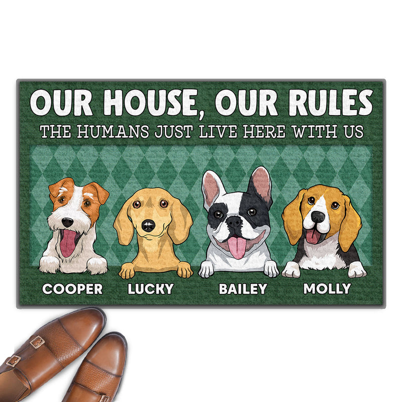 The Humans Live Here - Personalized Custom Doormat