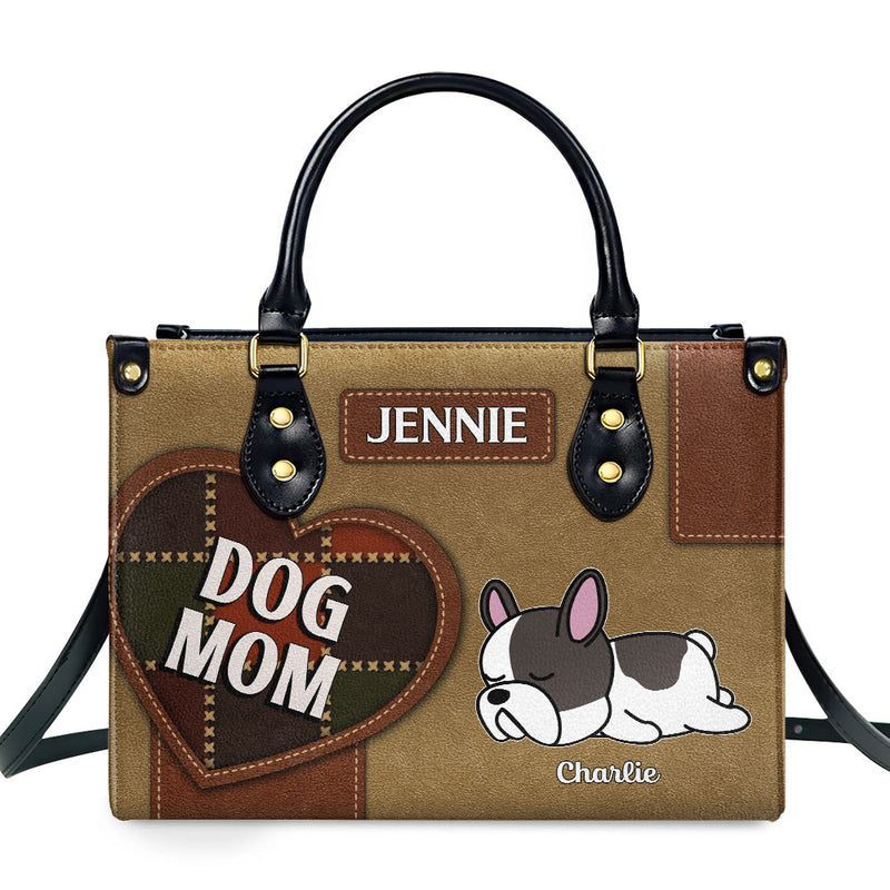 Dog Mom Patchwork - Personalized Custom Leather Bag