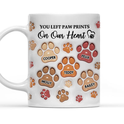 You Left Paw Prints - Personalized Custom 3D Inflated Effect Mug