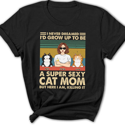 Super Sexy Cat Mom - Personalized Custom Women's T-shirt