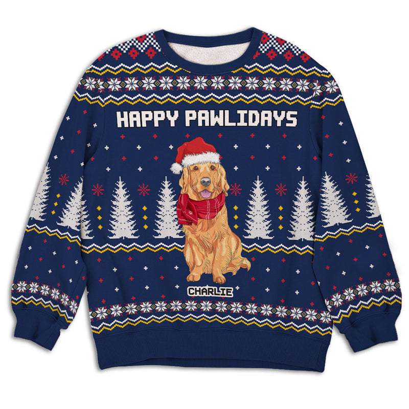 Christmas Pet Pattern - Personalized Custom Kids All-Over-Print Sweatshirt