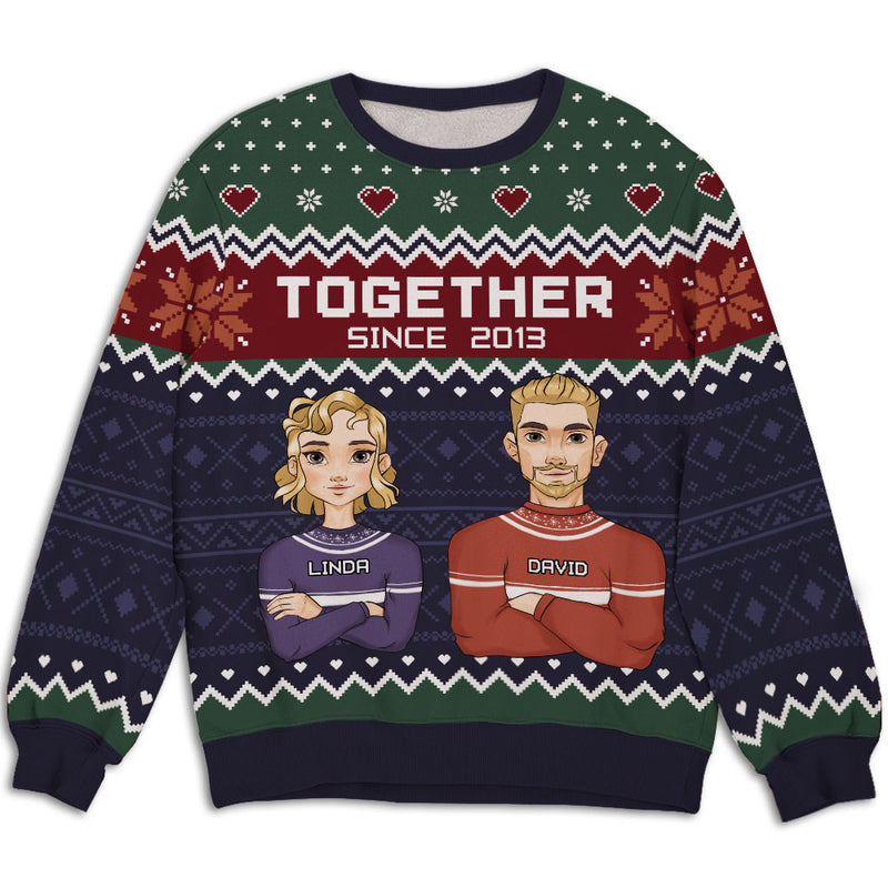 Couple Together Version 2 - Personalized Custom All-Over-Print Sweatshirt