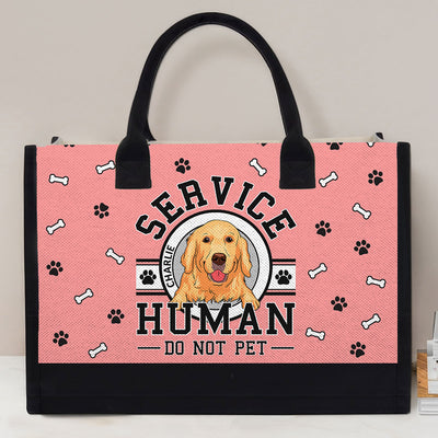 Logo Service Human Do Not Pet - Personalized Custom Canvas Tote Bag