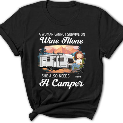 Wine Alone 2 - Personalized Custom Women's T-shirt