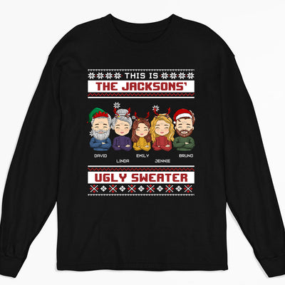 Family Ugly Sweater - Personalized Custom Long Sleeve T-shirt
