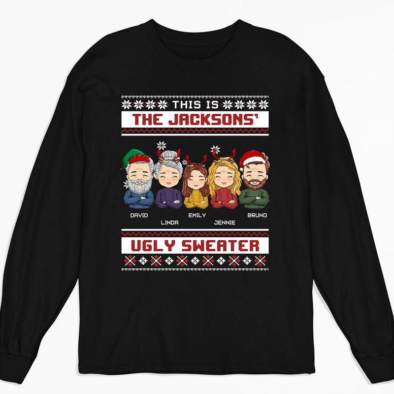 Family Ugly Sweater - Personalized Custom Long Sleeve T-shirt