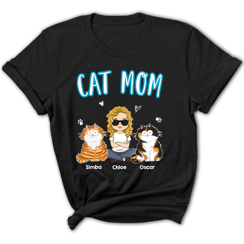 A Cat Mom - Personalized Custom Women&