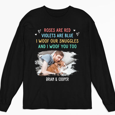 Woof Snuggles Photo - Personalized Custom Long Sleeve T-shirt