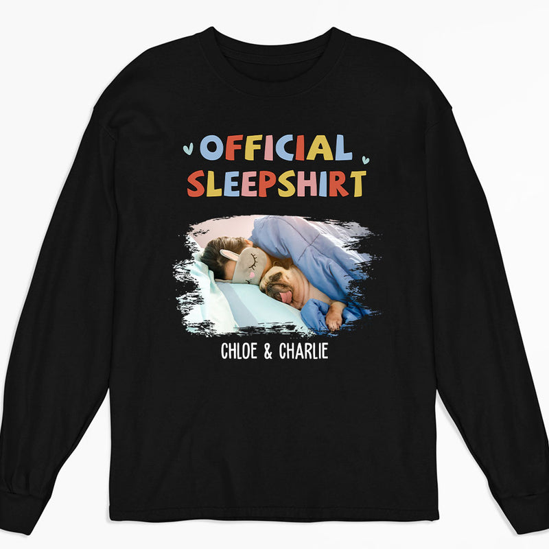 Sleeping Pet Sleepshirt Version 2 Photo - Personalized Custom Long Sleeve T-shirt