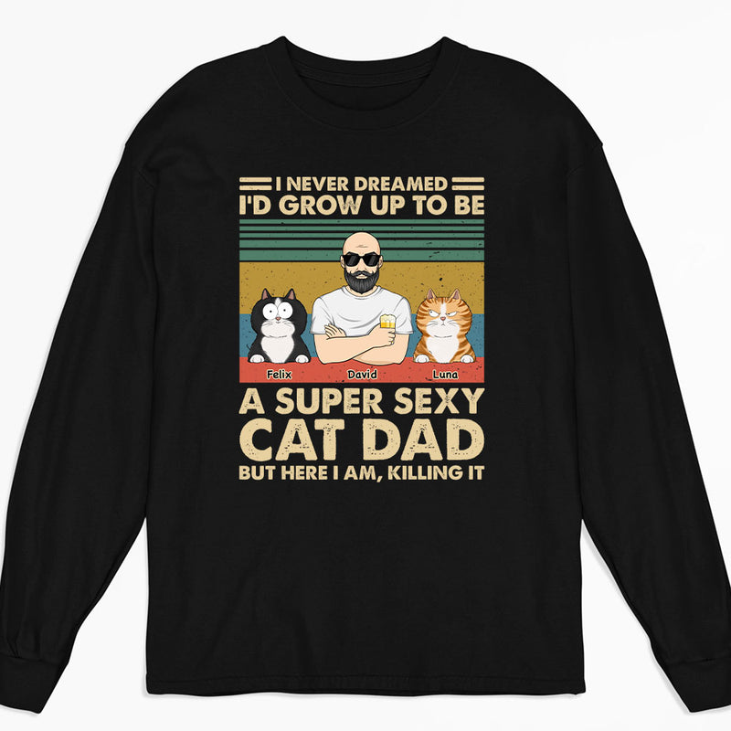 Super Sexy Cat Mom - Personalized Custom Long Sleeve T-shirt