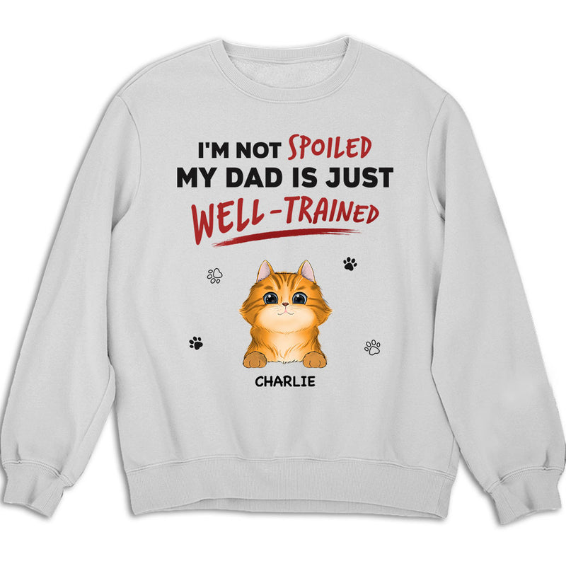 We Are Not Spoiled Our Dad Is Just Well Trained - Personalized Custom Sweatshirt