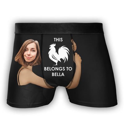 Hug Belongs To Me - Personalized Photo Men's Boxer Briefs