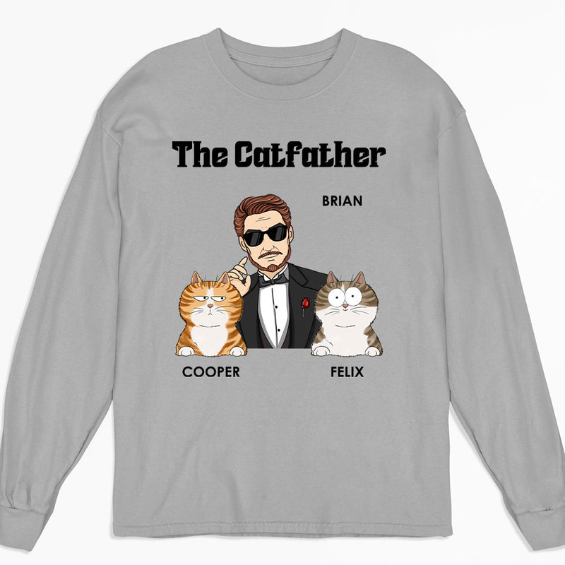 The Cool Catfather - Personalized Custom Long Sleeve T-shirt