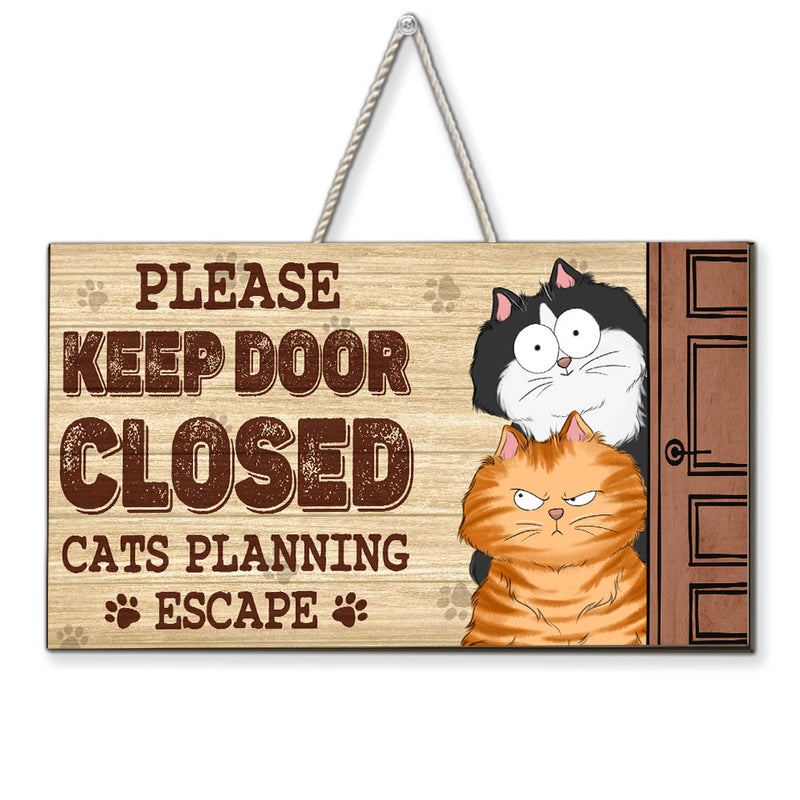 Cats Escape - Personalized Custom Wood Sign